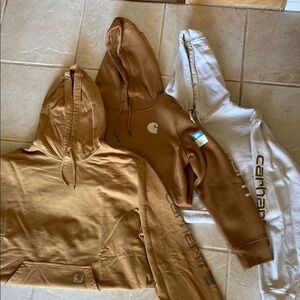 Carhartt Brown and Cream Hoodies (Bundle of 3)